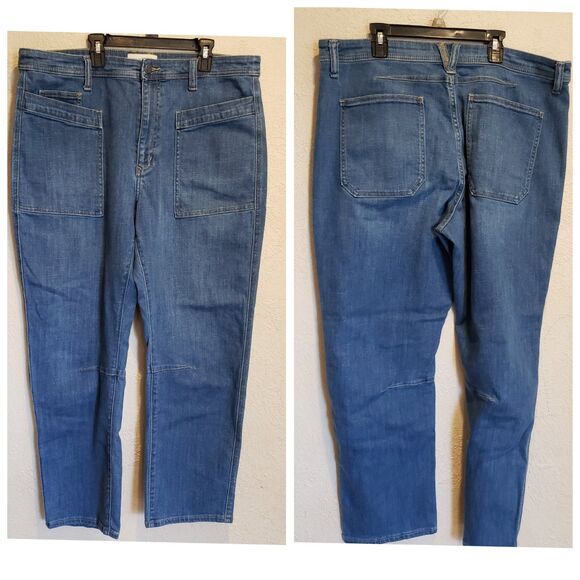 Sundance Agnes Pants Straight Leg Denim Boho Minimalist Jeans Medium Blue 16 - Picture 1 of 7